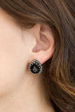 Paparazzi VINTAGE VAULT "Quintessentially Queen" Black Post Earrings Paparazzi Jewelry