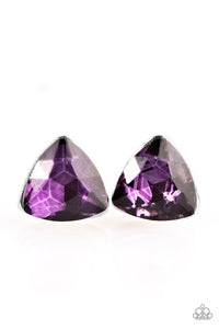 Paparazzi "Precision Shine" Purple Post Earrings Paparazzi Jewelry