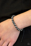 Paparazzi "Beaded Bandit" Black Twine Silver Bead Urban Bracelet Paparazzi Jewelry