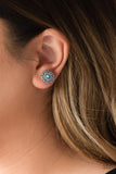 Paparazzi "Santa Fe Fiesta" Blue Turquoise Stone Tribal Silver Post Earrings Paparazzi Jewelry