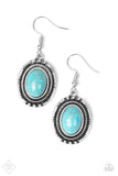 Paparazzi "Shifting Sands" FASHION FIX Simply Santa Fe April 2018 Blue Turquoise Stone Silver Earrings Paparazzi Jewelry
