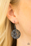 Paparazzi VINTAGE VAULT "Feeling Frilly" Black Earrings Paparazzi Jewelry