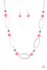 Paparazzi "Simple Stonework" Pink Necklace & Earring Set Paparazzi Jewelry