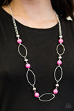 Paparazzi "Simple Stonework" Pink Necklace & Earring Set Paparazzi Jewelry