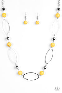 Paparazzi "Simple Stonework" Yellow Necklace & Earring Set Paparazzi Jewelry