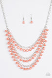 Paparazzi VINTAGE VAULT "Chicly Classic" Orange Necklace & Earring Set Paparazzi Jewelry