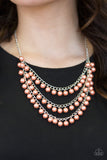 Paparazzi VINTAGE VAULT "Chicly Classic" Orange Necklace & Earring Set Paparazzi Jewelry