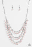 Paparazzi VINTAGE VAULT "Chicly Classic" Pink Necklace & Earring Set Paparazzi Jewelry
