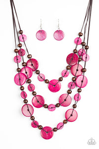 Paparazzi "South Beach Summer" Pink Necklace & Earring Set Paparazzi Jewelry