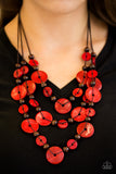 Paparazzi "South Beach Summer" Red Necklace & Earring Set Paparazzi Jewelry