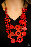 Paparazzi "Bali Boardwalk" Red Necklace & Earring Set Paparazzi Jewelry