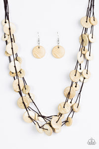 Paparazzi "Bermuda Beach House" White Necklace & Earring Set Paparazzi Jewelry
