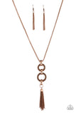 Paparazzi "Full STEAMPUNK Ahead!" Copper Necklace & Earring Set Paparazzi Jewelry