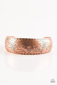 Paparazzi "Lily Of The Tribe" Copper Floral Pattern Cuff Bracelet Paparazzi Jewelry