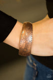 Paparazzi "Lily Of The Tribe" Copper Floral Pattern Cuff Bracelet Paparazzi Jewelry