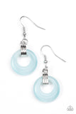 Paparazzi "Look High and GLOW" Blue Moonstone Hoop Silver Earrings Paparazzi Jewelry