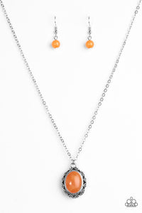 Paparazzi "Stone Simplicity" Orange Necklace & Earring Set Paparazzi Jewelry