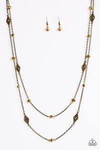 Paparazzi "All Glam, All The Time" Brass Necklace & Earring Set Paparazzi Jewelry