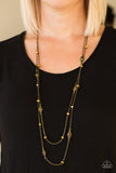 Paparazzi "All Glam, All The Time" Brass Necklace & Earring Set Paparazzi Jewelry