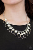 Paparazzi VINTAGE VAULT "Party Princess" White Necklace & Earring Set Paparazzi Jewelry