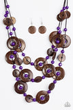 Paparazzi "Bahama Bungalow" Purple Necklace & Earring Set Paparazzi Jewelry