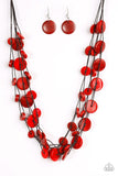 Paparazzi "Bermuda Beach House" Red Necklace & Earring Set Paparazzi Jewelry