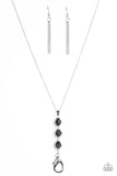 Paparazzi "The DIVA Wears Prada" Black Lanyard & Earring Set Paparazzi Jewelry