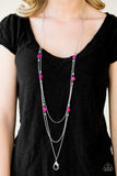 Paparazzi "So SHORE Of Yourself" Pink Lanyard Necklace & Earring Set Paparazzi Jewelry
