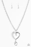 Paparazzi "A Big Heart" White Lanyard Necklace & Earring Set Paparazzi Jewelry