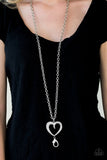 Paparazzi "A Big Heart" White Lanyard Necklace & Earring Set Paparazzi Jewelry