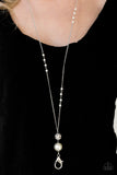 Paparazzi "The Only Show In Town" White Lanyard Necklace & Earring Set Paparazzi Jewelry