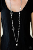 Paparazzi "Dreamy Discovery" White Lanyard Necklace & Earring Set Paparazzi Jewelry