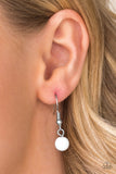 Paparazzi "Dreamy Discovery" White Lanyard Necklace & Earring Set Paparazzi Jewelry