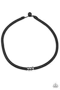 Paparazzi "Trail Rules" Black Urban Necklace Unisex Paparazzi Jewelry