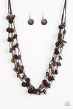 Paparazzi "Hoppin Honolulu" Brown Necklace & Earring Set Paparazzi Jewelry