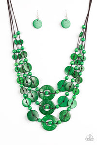 Paparazzi "Bali Boardwalk" Green Necklace & Earring Set Paparazzi Jewelry