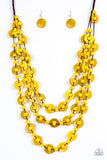 Paparazzi "Bermuda Belle" Yellow Necklace & Earring Set Paparazzi Jewelry