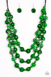Paparazzi "Bermuda Belle" Green Necklace & Earring Set Paparazzi Jewelry