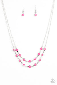 Paparazzi "Summer Girl" Pink Necklace & Earring Set Paparazzi Jewelry