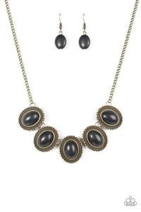 Paparazzi "Bet The Ranch" Brass Necklace & Earring Set Paparazzi Jewelry