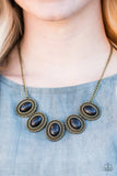 Paparazzi "Bet The Ranch" Brass Necklace & Earring Set Paparazzi Jewelry