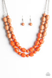 Paparazzi "Island Excursion" Orange Necklace & Earring Set Paparazzi Jewelry