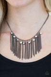 Paparazzi "In For The Long RUNWAY" Black Necklace & Earring Set Paparazzi Jewelry