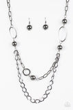 Paparazzi "Mega Metal" Black Necklace & Earring Set Paparazzi Jewelry