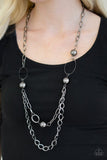 Paparazzi "Mega Metal" Black Necklace & Earring Set Paparazzi Jewelry