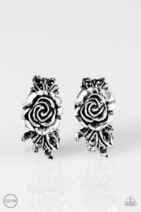 Paparazzi "Rose Garden Radiance" Silver Clip On Earrings Paparazzi Jewelry