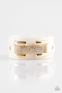 Paparazzi "Going Platinum" White Wrap Bracelet Paparazzi Jewelry