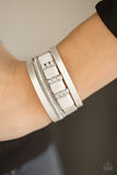 Paparazzi "FAME Night" White Wrap Bracelet Paparazzi Jewelry