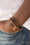 Paparazzi "Trailbreaker" Brown Leather Urban Bracelet Unisex Paparazzi Jewelry