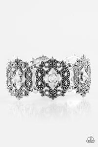 Paparazzi "EMPRESS-ive Shimmer" White Bracelet Paparazzi Jewelry